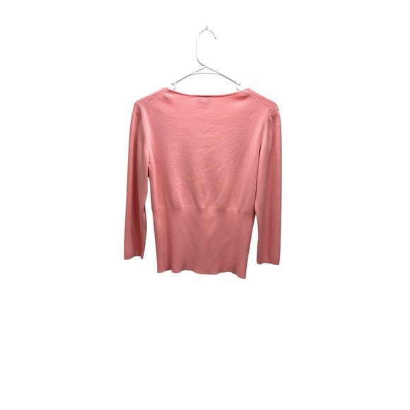 Ann Taylor Loft‎ Women's Sweater M Pink V-Neck Ribbed Hem 3/4 Sleeve Workwear - Picture 2 of 8